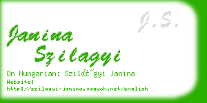 janina szilagyi business card